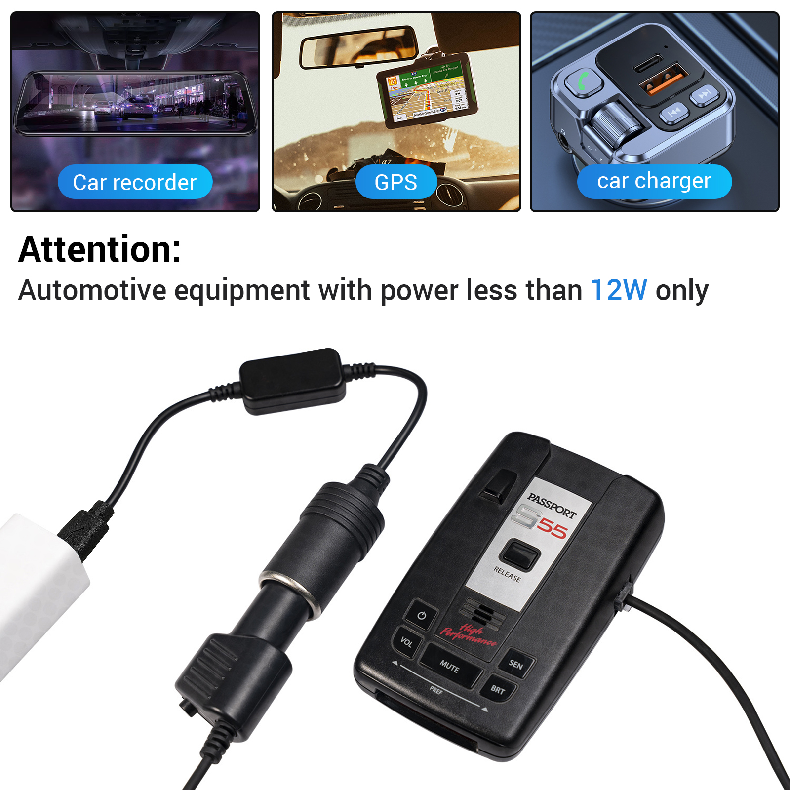 1pc 5V 2A USB To 12V Cigarette - Accessories Experts Vape recension och pris