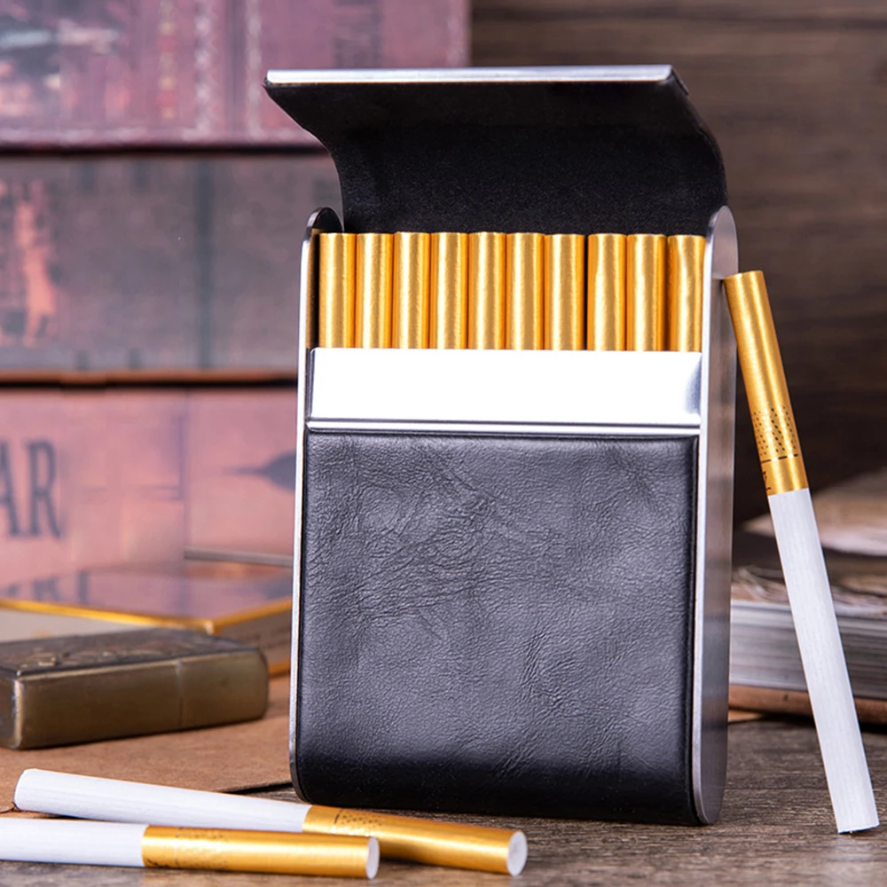 Leather Metal Cigarette Case,  - Smoking & Vaping Accessories recension och pris