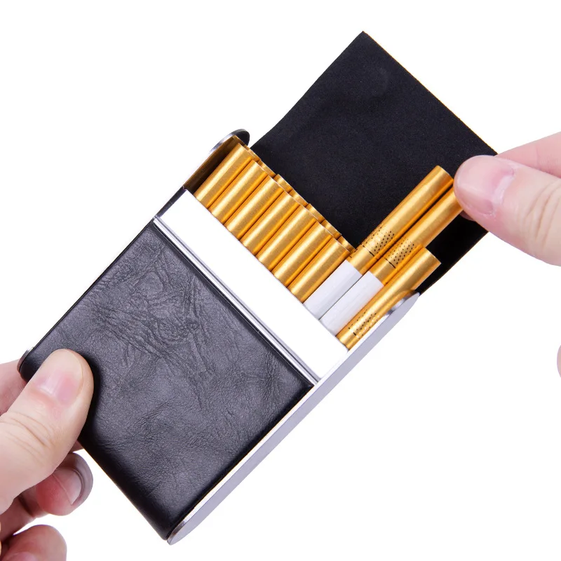 Leather Metal Cigarette Case,  - Smoking & Vaping Accessories recension och pris